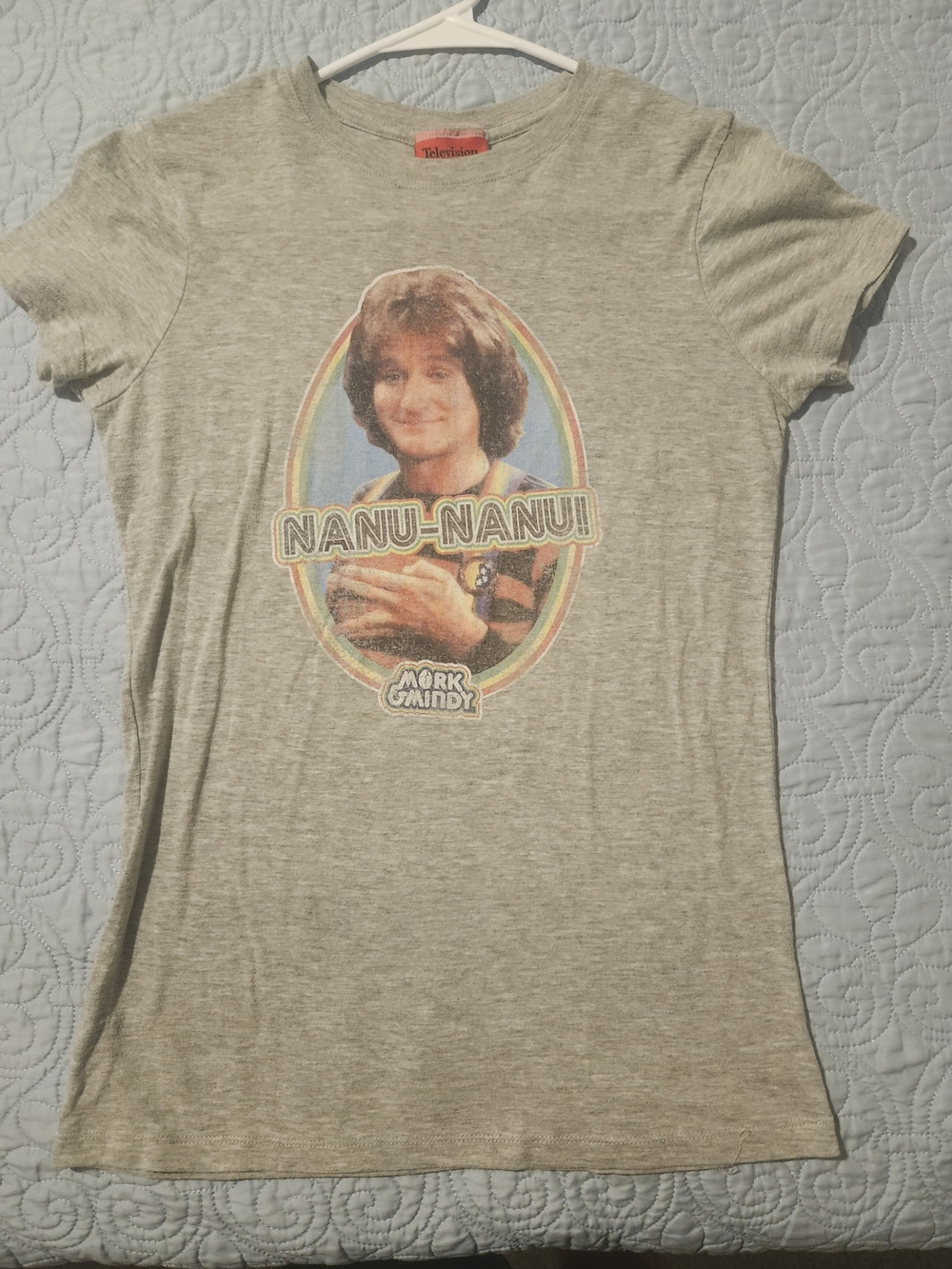 Mork & Mindy 'Nanu-Nanu' Heather Gray Graphic Tee